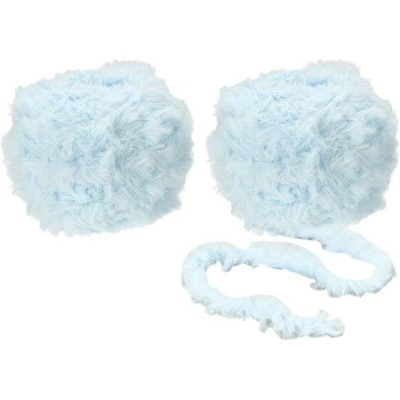 2 Skeins Soft Fur Yarn Chunky Fluffy Faux Fur Yarn Eyelash Yarn for Crochet Knit-Total Length 2×32m(2×35yds,50g×2)