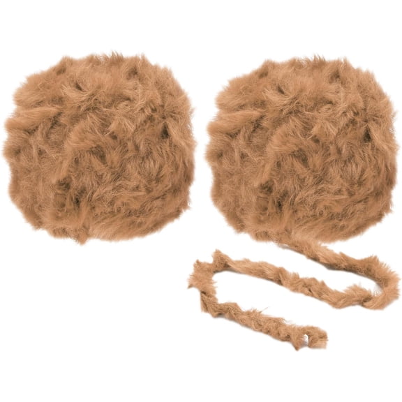 2 Skeins Soft Fur Yarn Chunky Fluffy Faux Fur Yarn Eyelash Yarn for Crochet Knit-Total Length 2×32m(2×35yds,50g×2)