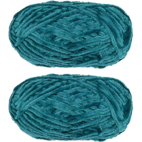 2 Skeins Velvet Yarn Chenille Yarn 2x100g/7.1oz 174 Yards Total Length #6 Super Bulky Polyester Soft Blanket Yarn for Knitting Weaving Scarf, Hot Pink