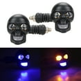 thumbnail image 1 of 2 Skull Head Bike Blinkers, LED Amber Turn Signal Indicator Light, Amber Motorcycle Turn Signals LED Skull Blinkers,10mm Screw Indicator Light Universal for Cruiser Chopper Scooter Dirt Bike Retro 12v, 1 of 7