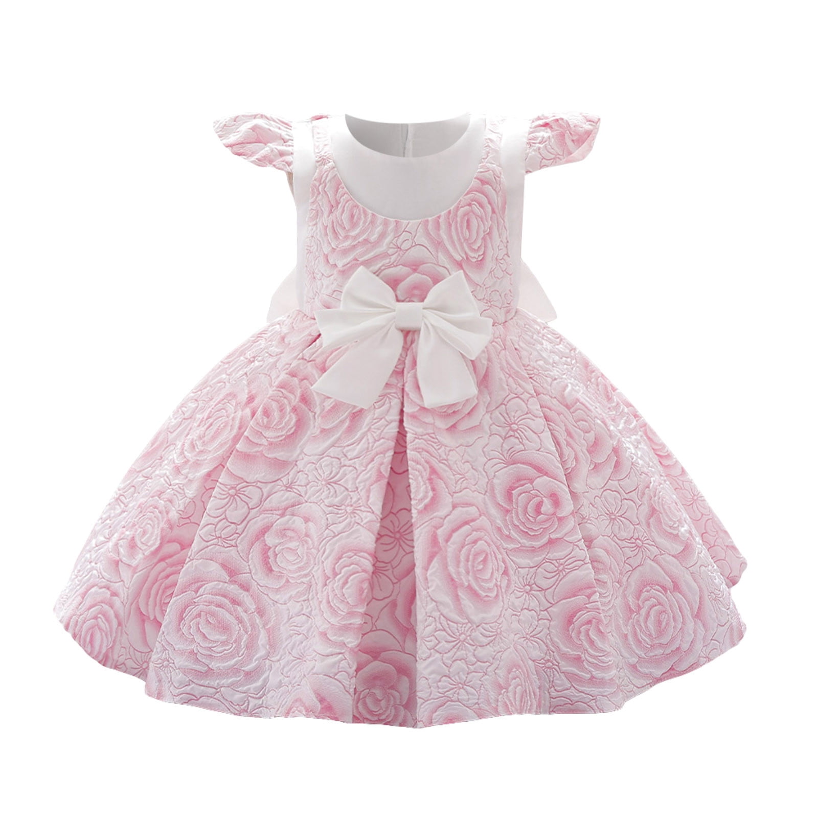 2 Sleeve Dress Girl Baby Flower Flying Sleeve Wedding Dress Children