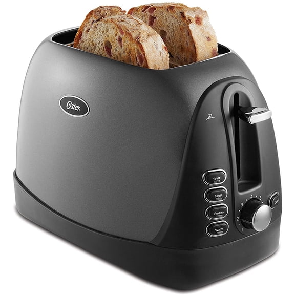2 Slice Bread Bagel Toaster, Metallic Grey