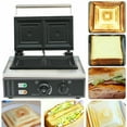 thumbnail image 1 of 2-Slice Commercial Electric Sandwich Machine, 110V 1500W Commercial Electric Sandwich Machine Sandwich Maker with Nonstick Pans and Cool Handle Automatic Breakfast Machine Waffle Maker, 1 of 3