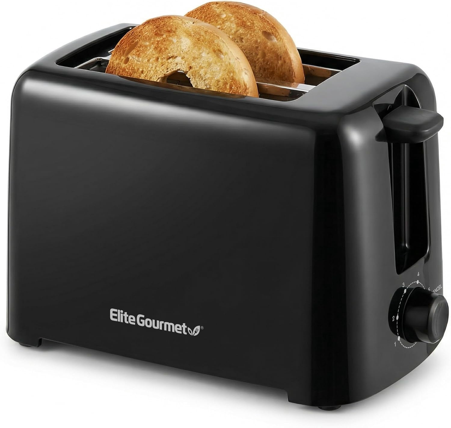 2-Slice Cool Touch Toaster – 6 Browning Levels, Extra Wide 1.25” Slots for Ba ls & Thick Bread, Cancel Function, Compact, ETL Certified, Black