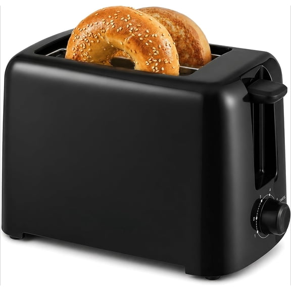 2-Slice Cool Touch Toaster – 6 Browning Levels, Extra Wide 1.25” Slots for Bagels & Thick Bread, Cancel Function, Compact, ETL Certified, Black