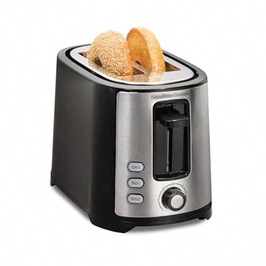 2 Slice Extra Wide Slot Toaster with Bagel and Defrost Settings Shade Selector with 7 Browning Levels Toast Boost Auto Shutoff Black and Stainless Steel 22633