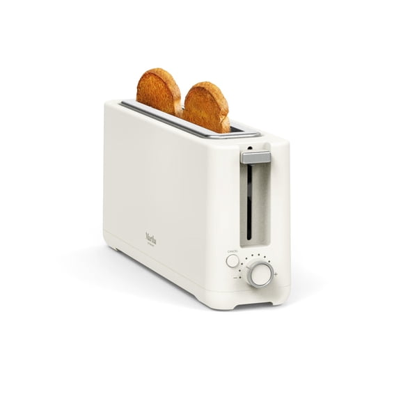 2 Slice Long Slot Toaster, Extra Wide for Sourdough & Bagels, 10 Setting Shade Control, Removable Crumb Tray, Self-Centering Design, Defrost/Reheat, Cancel, Slim Space-Saving, Linen