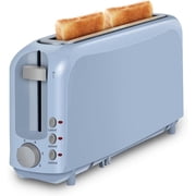 2-Slice Slim Toaster, 6 Shade Settings with Cancel, Reheat & Defrost, 10 Long Slot, Auto Shut off, Removable Crumb Tray, Blue