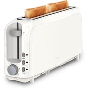 2-Slice Slim Toaster, 6 Shade Settings with Cancel, Reheat & Defrost, 10" Long Slot, Auto Shut off, Removable Crumb Tray, White