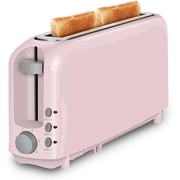 2-Slice Slim Toaster, 6 Shade Settings with Cancel, Reheat & Defrost, 10" Long Slot, Auto Shut off, Removable Crumb Tray, Pink