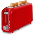 thumbnail image 1 of 2-Slice Slim Toaster, 6 Shade Settings with Cancel, Reheat & Defrost, 10" Long Slot, Auto Shut off, Removable Crumb Tray, Red, 1 of 8