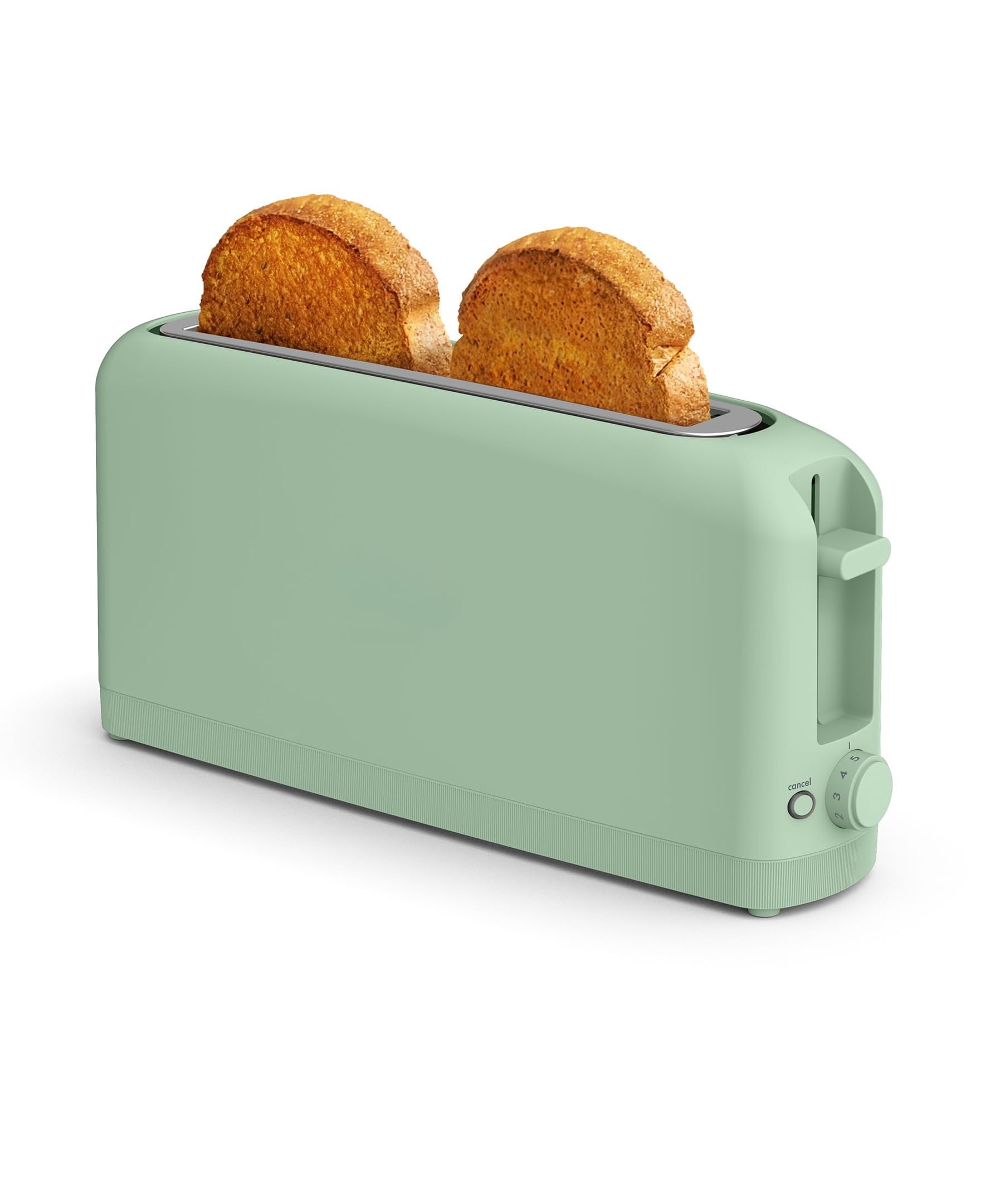 2 Slice Slim Toaster, Fits-anywhere™ Kitchenware, 6 Setting Shade Control with Reheat & Cancel Buttons, Fits sourdough, 10” Long Slot, Anti Jam & Auto Shutoff, 900 Watt, Oatmilk