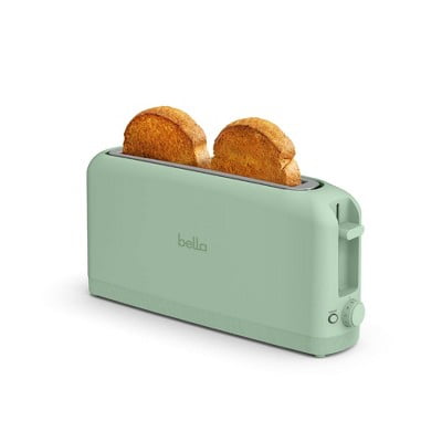 2-Slice Slim Toaster: Metal, 900W, Spot Clean, 6.85" H, 3.58" D, 14.88" W, 1.98 lbs