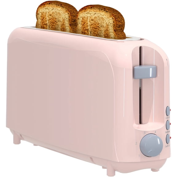 2 Slice Slim Toaster with Wide Slots for Bagels and Bread, 6 Shade Settings, Reheat, Defrost, and Cancel Functions, Removable Crumb Tray, Auto Shut-Off for Safe Use