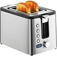 thumbnail image 1 of 2-Slice Stainless Steel Toaster 800W - Extra Wide Slots, 6 Browning Settings, Warming Rack & Timer, 1 of 5
