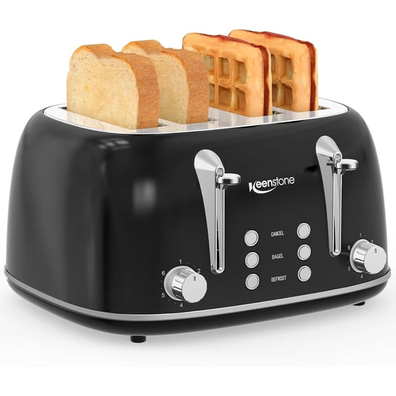 2 Slice Stainless Steel Toaster Retro with 6 Bread Shade Settings, Bagel, Cancel, Defrost Function, Extra Wide Slot, Removable Crumb Tray Green