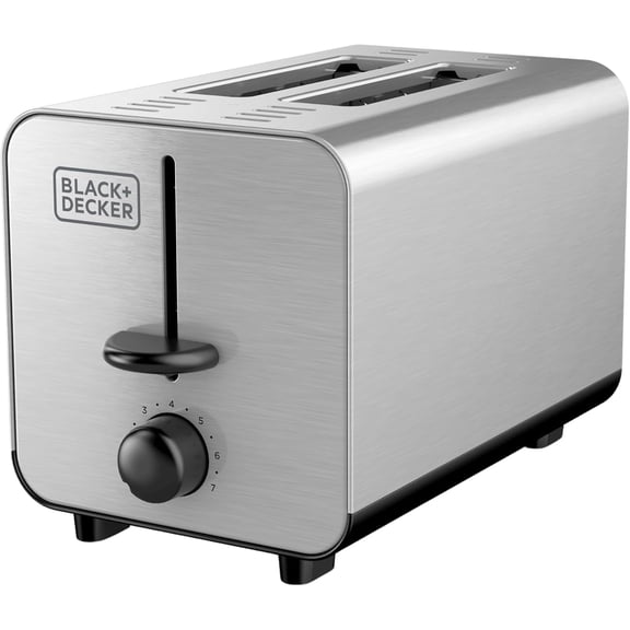 2-Slice Stainless Steel Toaster with 7 Toast Shades, Extra-Wide Self-Centering Slots