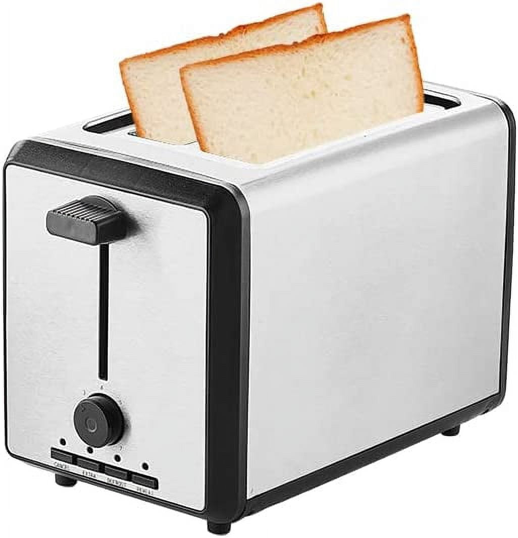 2 Slice, Stainless steel, Wide Slot Toaster with 7 Shade Settings, Black