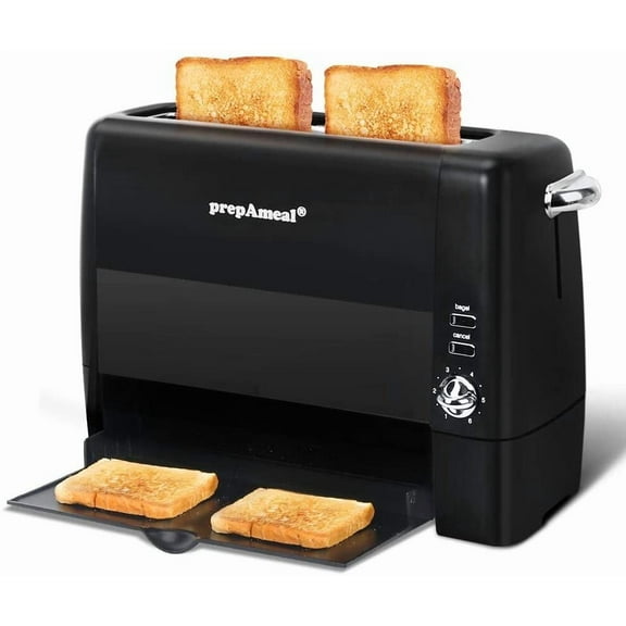 2 Slice Toaster with 6 Shade Settings, Bagel/Cancel, Extra Wide Slots, Removable Crumb Tray, for Bagels, Waffles, Breads, Puff Pastry, Snacks (2-Slice, Black)