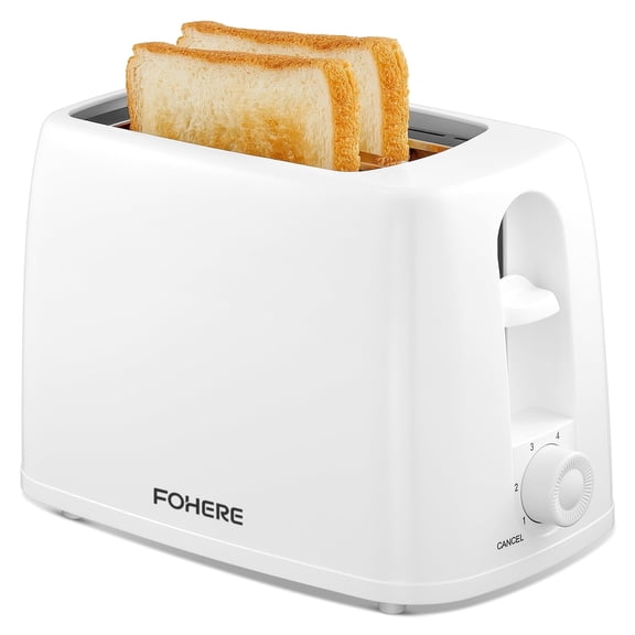 2 Slice Toaster,  700W Bread Toaster, with 6 Bread Shade Settings, Removable Crumb Tray, for Bread Waffle, Under Base Cord Storage, White