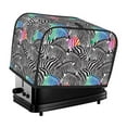 2 Slice Toaster Cover, Black colorful zebra trendy Waterproof Toaster