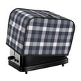 2 Slice Toaster Cover, Grey White Striped Plaid Waterproof Toaster