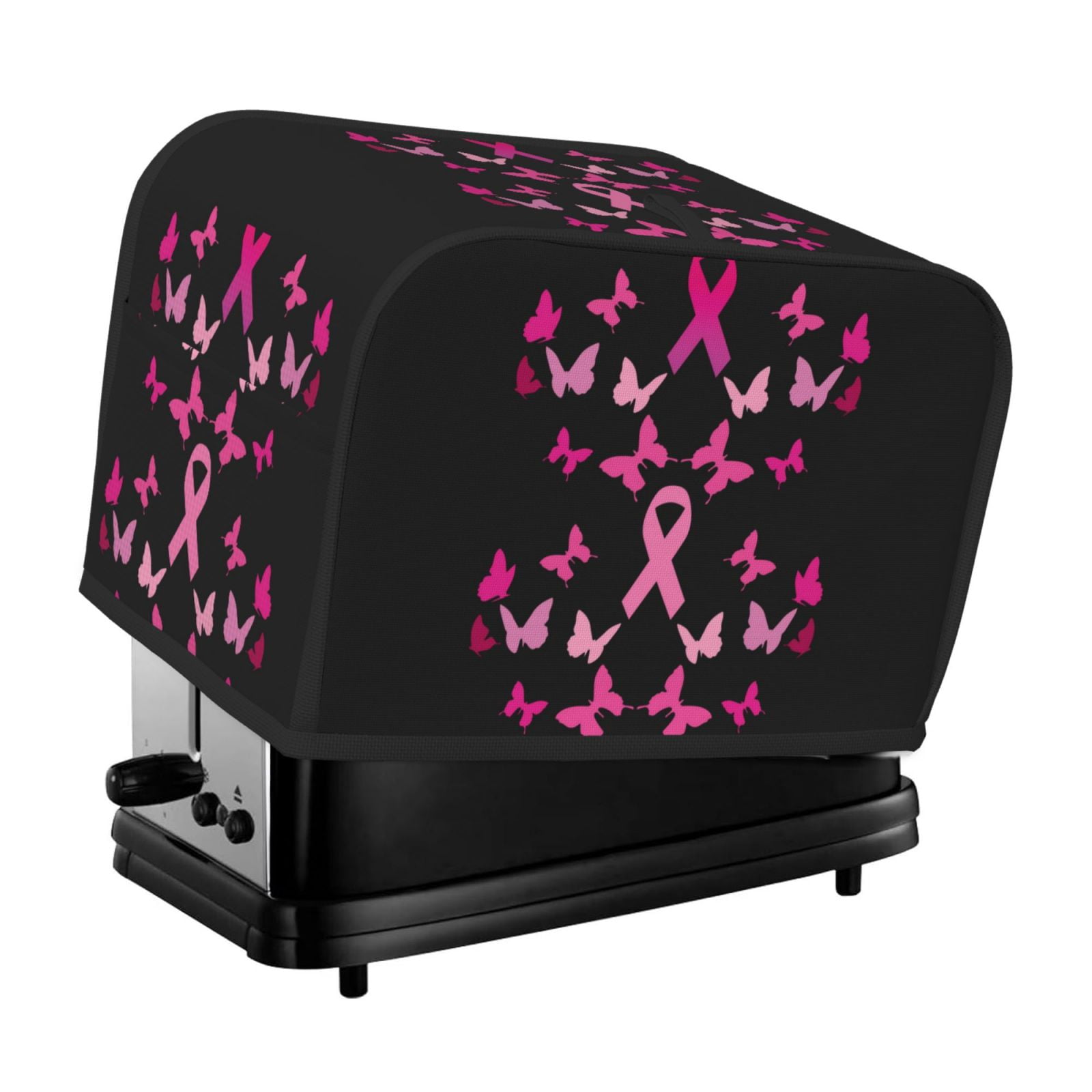 2 Slice Toaster Cover with Pockets, Breast Cancer Bread Machine Bread