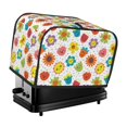 2 Slice Toaster Cover with Pockets, Cartoon flowers A Toaster Oven