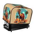2 Slice Toaster Cover with Pockets, Cool Camel Oasis Vibes Toaster Oven
