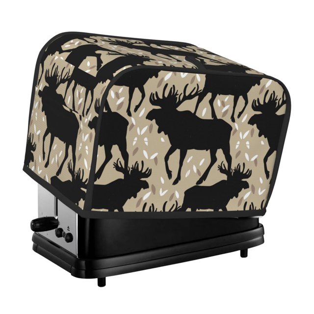 2 Slice Toaster Cover with Pockets, Moose antlers elk vintage Toaster