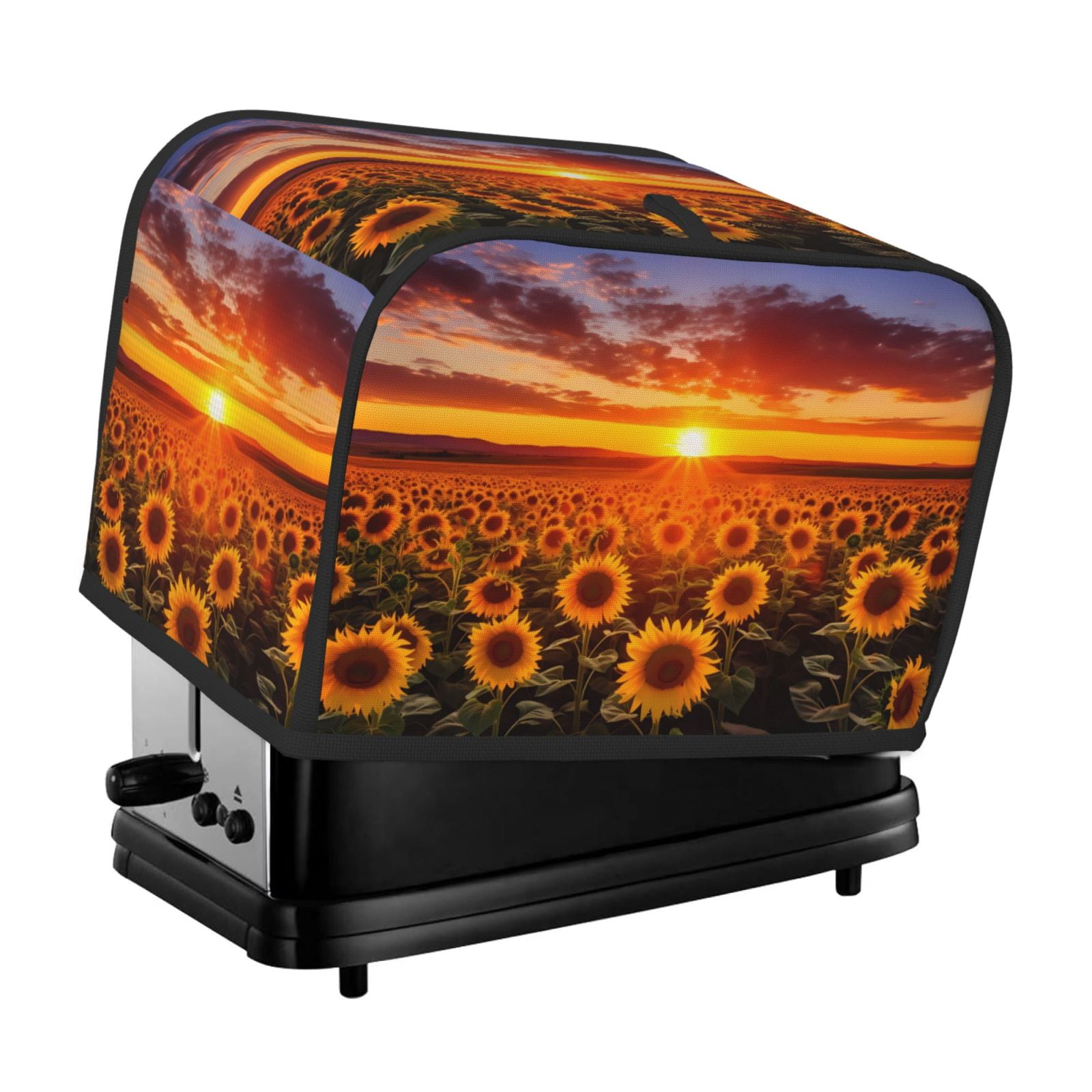 2 Slice Toaster Cover with Pockets Sunset Golden Sunflower Field