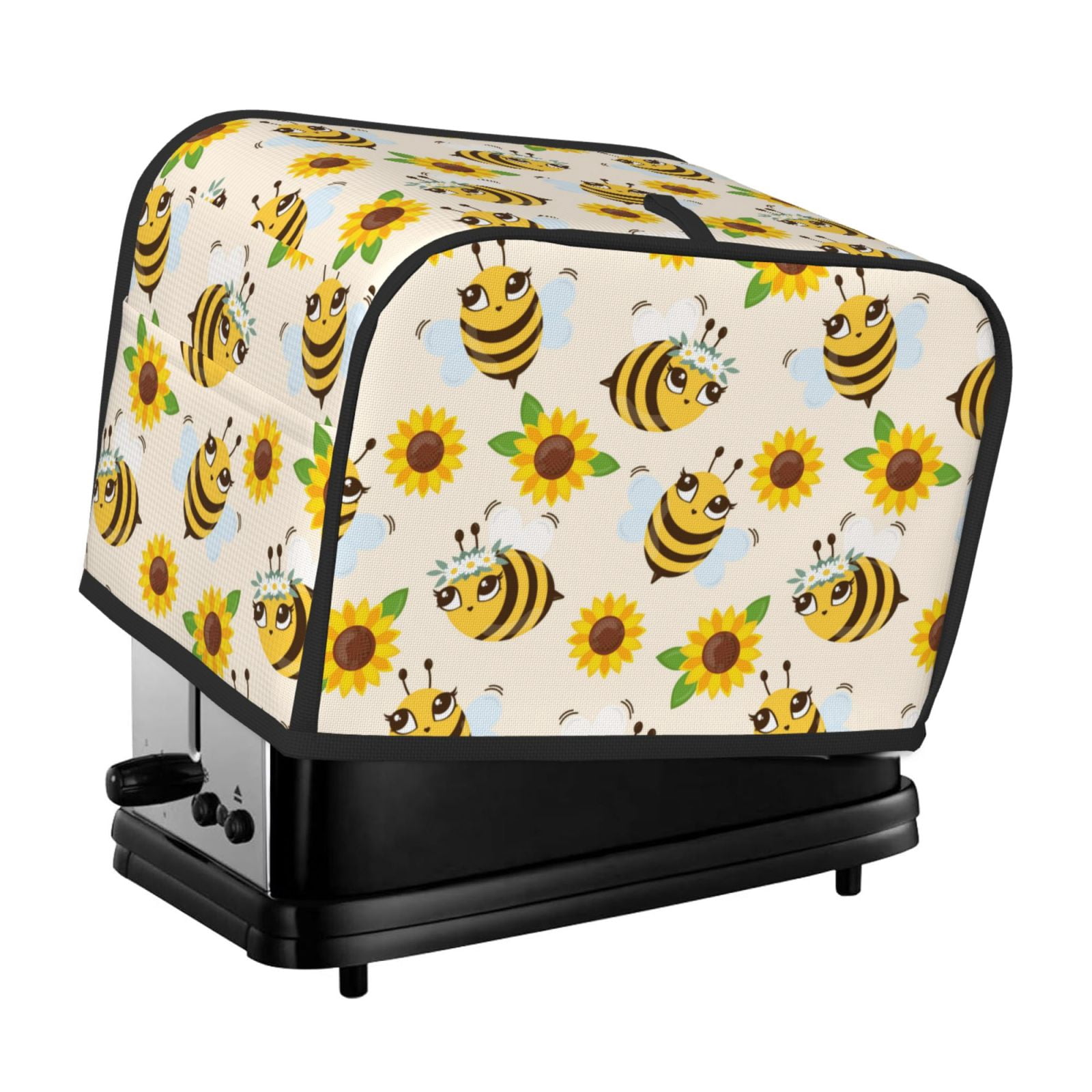 2 Slice Toaster Cover with Pockets - cute cartoon bees sunflower daisy ...