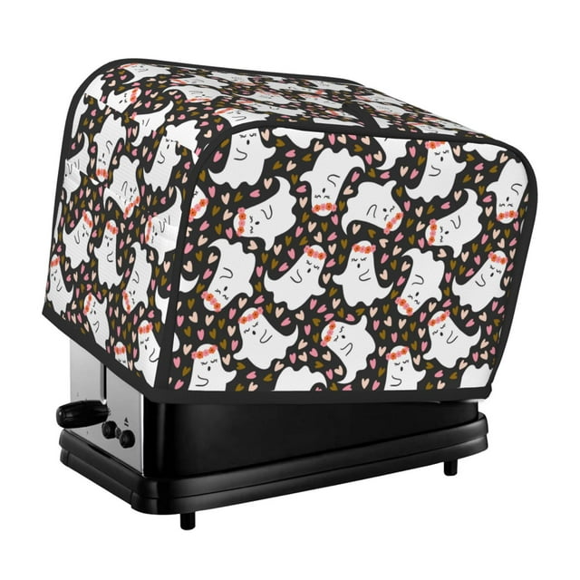 2 Slice Toaster Cover with Pockets, love ghost halloween Toaster Oven