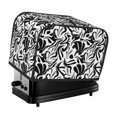 2 Slice Toaster Cover with Pockets, vibrant boho flower black white