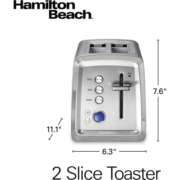 2 Slice Toaster with Extra-Wide Slots, Bagel Setting, Toast Boost ...