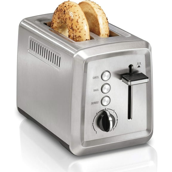 2-Slice Toaster with Extra Wide Slots, Bagel Setting, Toast Enhancer, Slide-Out Crumb Tray, Auto-Off and Cancel Button, Defrost Function, Stainless Steel