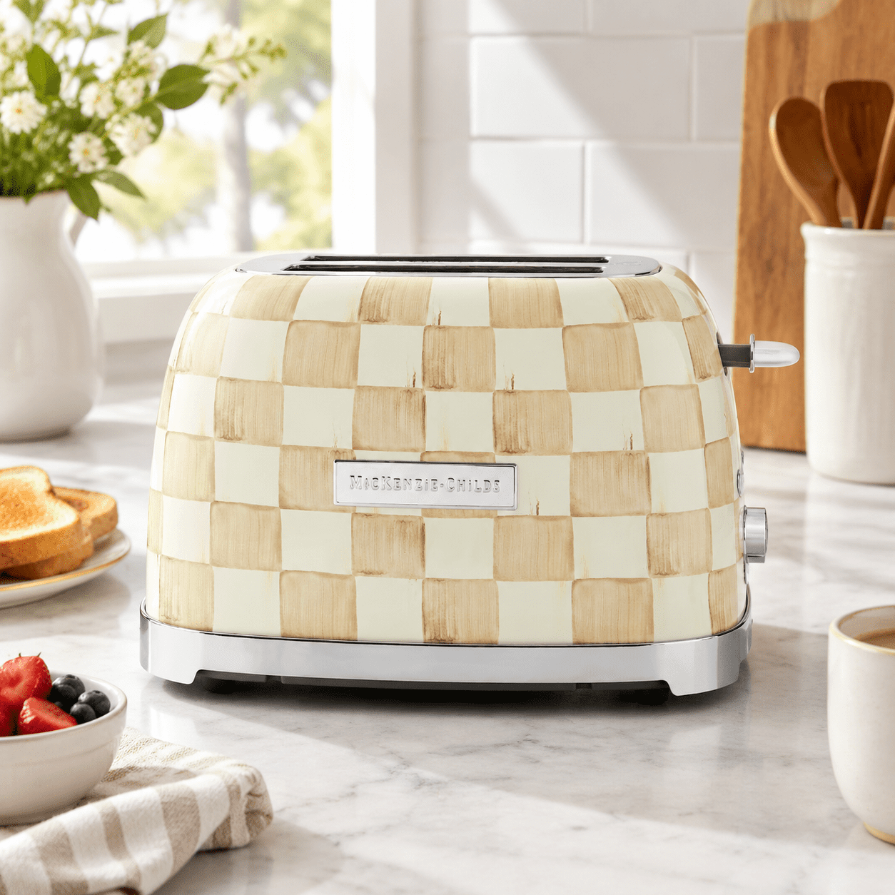 Mecha Toaster 2-Slice Toaster Mocha Check Stainless Steel Kitchen Appliance - Walmart.com