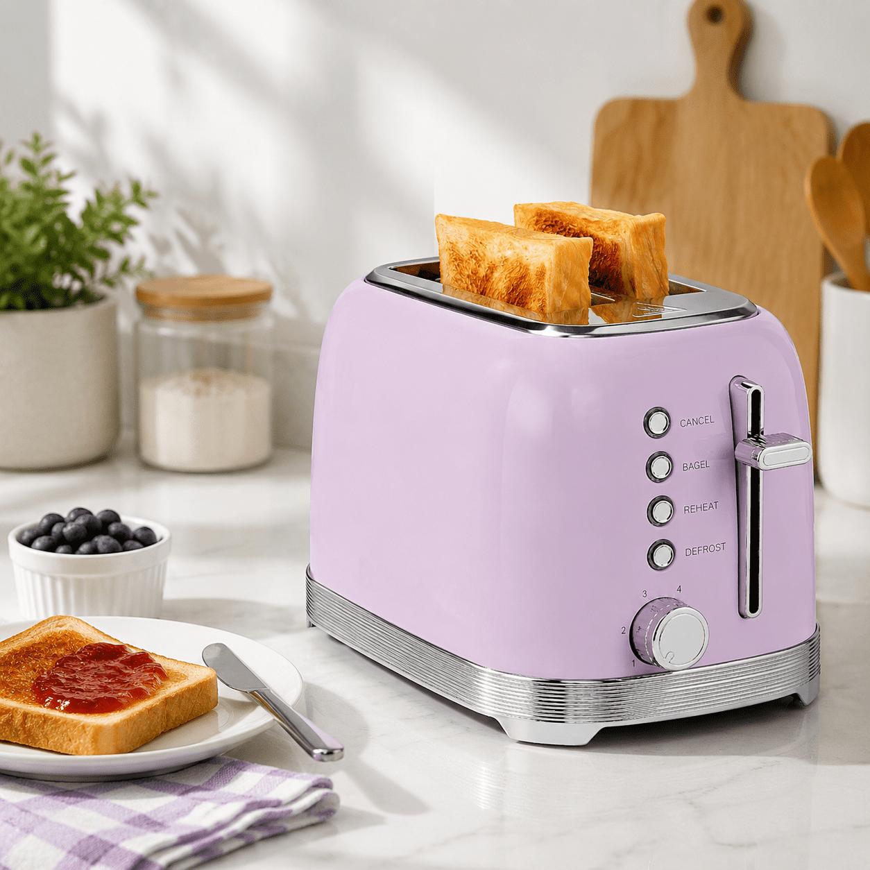 Toaster Photo 2 Slice Toaster, Pastel Pink Stainless Steel, 12.60 x 8.82 x 7.99 Inch ...