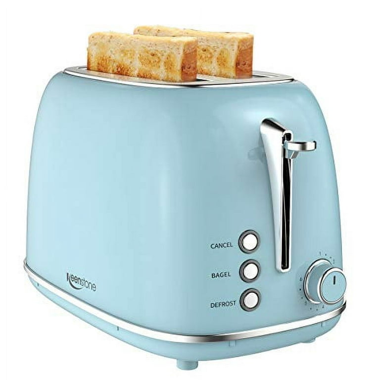 Toaster 2 Slice KOTIAN Compact Bread Toaster 6 Browning  Settings,Cancel/Defrost/Reheat Function,Removable Crumb Tray,Turquoise  Green,800W