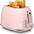 thumbnail image 1 of 2 Slice Toaster Retro Stainless Steel with Bagel, Cancel, and Defrost Functions, 6 Bread Shade Settings, Extra Wide Slots and Removable Crumb Tray, Cream, 1 of 10