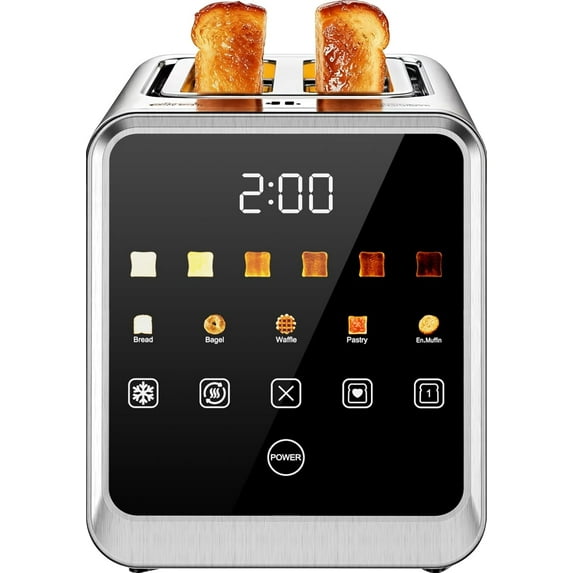 2 Slice Toaster, Smart Digital Touchscreen with Memory Function, 1.5 ...