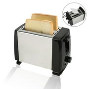 2 Slice Toaster, Stainless Steel Extra Wide Slot, Double Sided Heated Toaster Oven, 800 Watt Multifunction Toaster Oven with Removable Crumb Tray, 6 Bread Settings, For Home Use