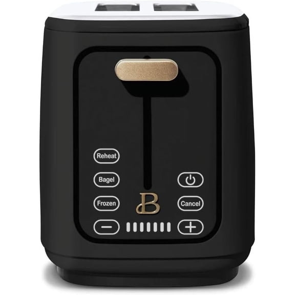 2-Slice Toaster, Touch-Activated Display, 7 Shade Settings, Bagel/Frozen/Reheat Presets, Black Sesame