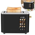 thumbnail image 1 of 2 Slice-Toaster,Touch Control LCD Screen,6 Shade Setting & Bread Selection,Removable Crumb Tray,Stainless Steel,900W,Black, 1 of 7