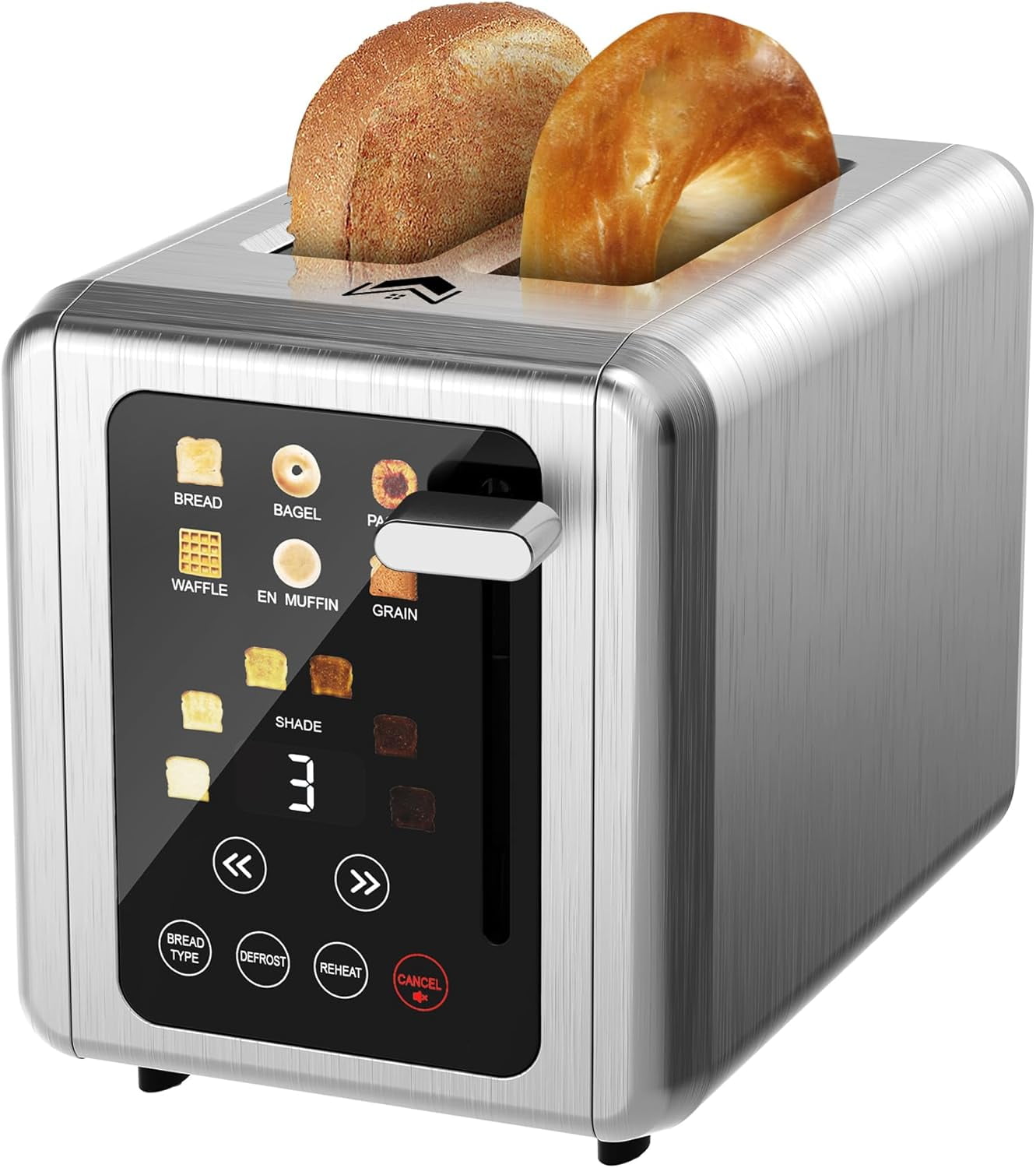 2 Slice Toaster,Touchscreen & Dual Independent Control Panel,5 Basic ...