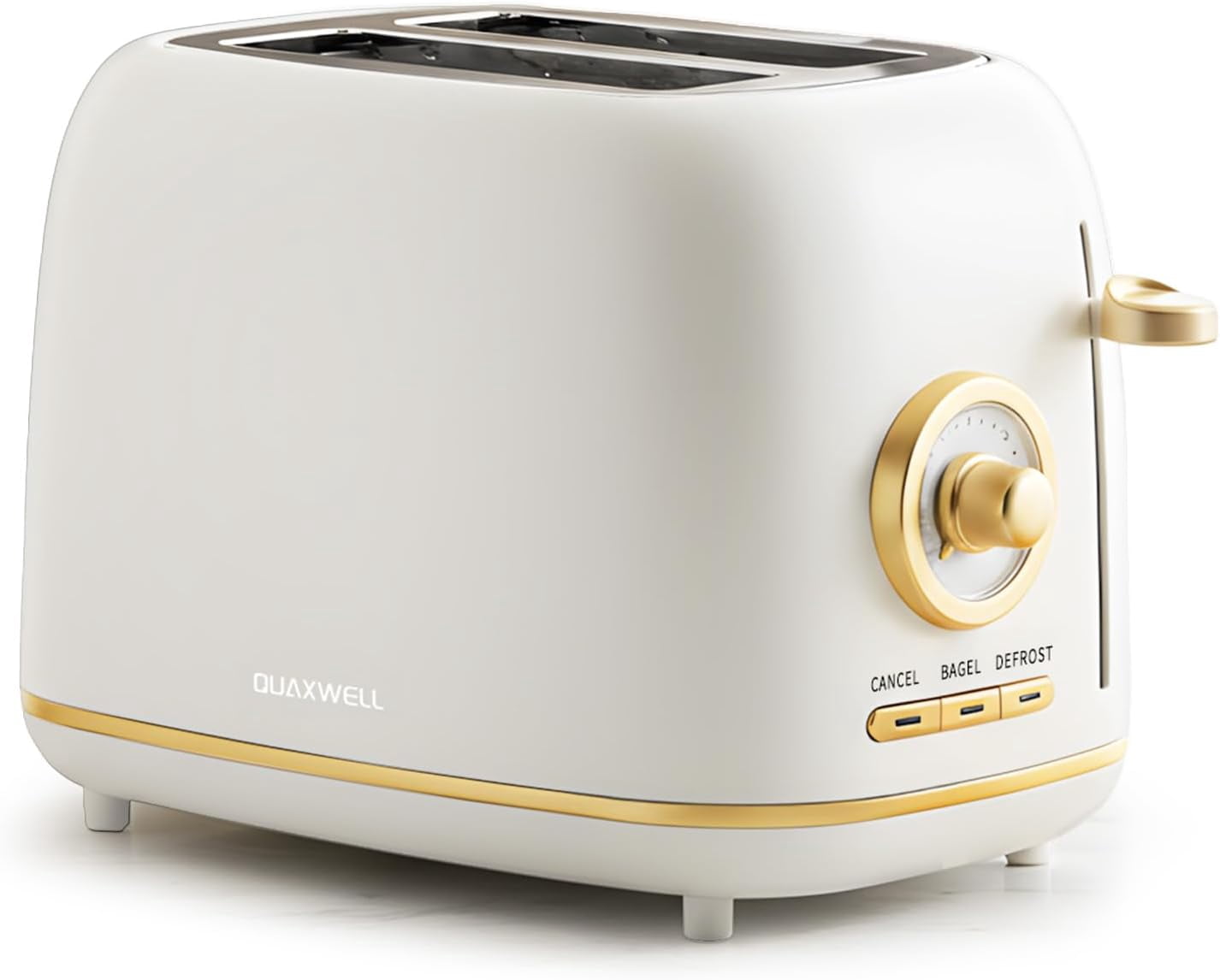 2-Slice Toaster, Wide Slots, 7 Bread Shade Settings, Stainless Steel, Bagel, Cancel, and Defrost Functions, Removable Crumb Tray, Retro Style Toaster,Beige