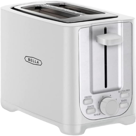 2 Slice Toaster with Auto Shut Off - Extra Wide Slots & Removable Crumb Tray and Cancel, Defrost & Reheat Function - Toast Bread, Bal & Waffle, White