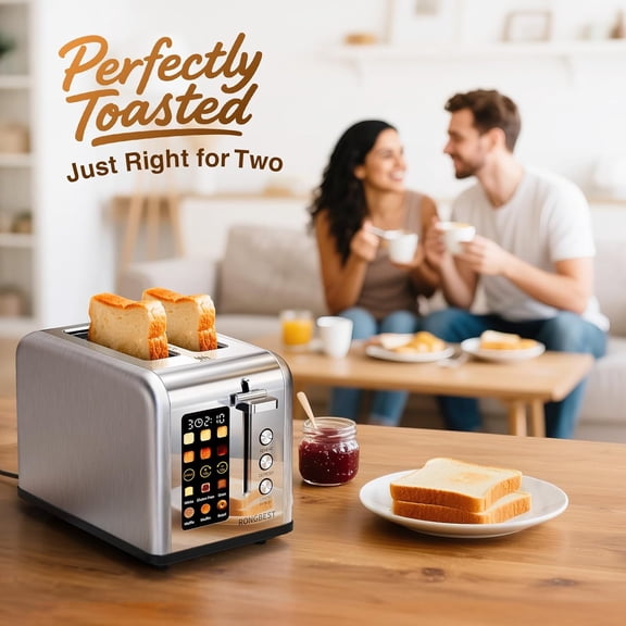 2-Slice Touch Screen Toaster, Silver