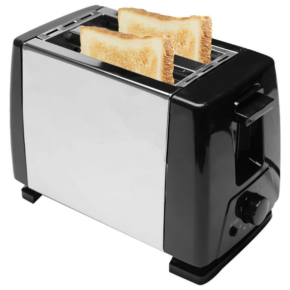 2-Slice Wide Slot Toaster, Stainless Steel Toaster, 2-Slot Bread and Bagel Maker, Adjustable Temperature Control, Touch and Button Operation, Compact Design, US Plug