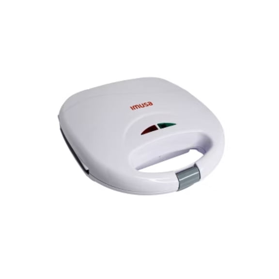 2 Slot Electric Sandwich Maker: Nonstick Griddle, Locking Lid, 750W, White, For Arepas, Pancakes, Cookies